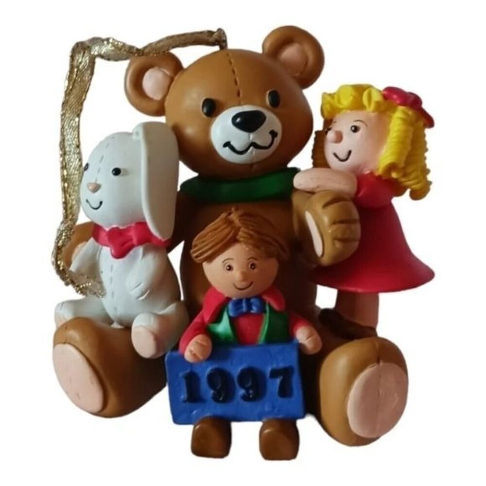 Bundle of 6 ornaments included bear,rabbit,girl big holiday hug ,a cat - Picture 5 of 12